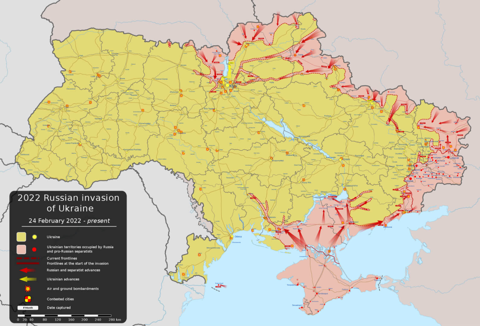 2022 Russian Invasion of Ukraine Map